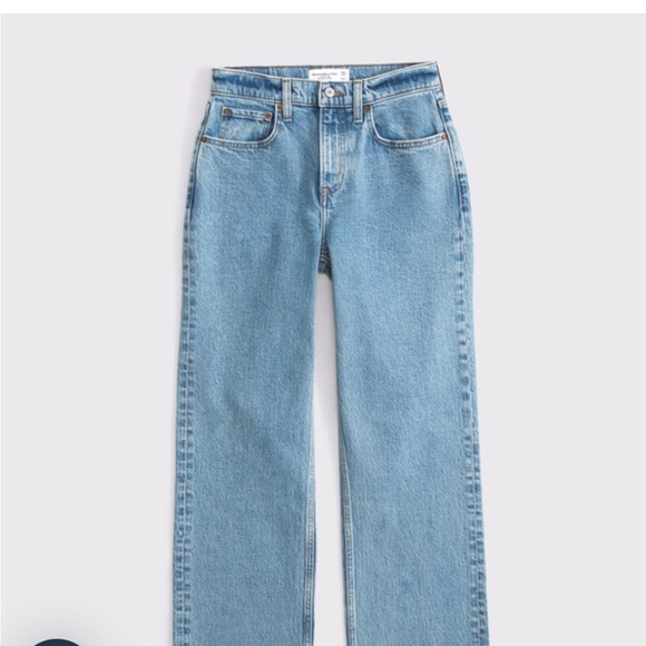 Abercrombie & Fitch 90s Relaxed Jean High Rise Medium Wash - Picture 1 of 3